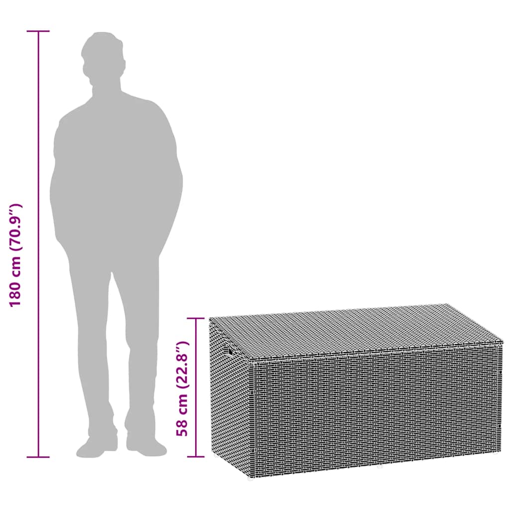 vidaXL Garten-Aufbewahrungsbox Schwarz 110 x 50 x 58 cm Poly Rattan