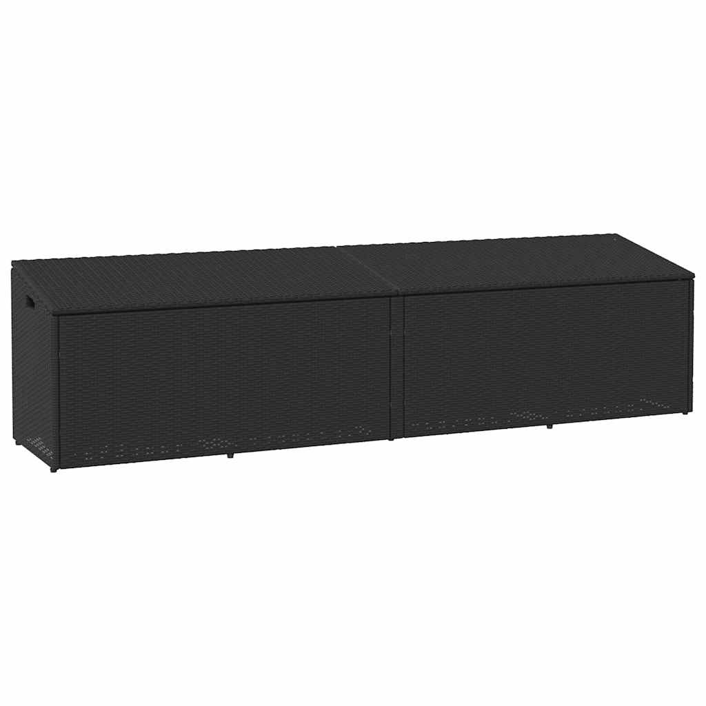 vidaXL Garten-Aufbewahrungsbox Schwarz 110 x 50 x 58 cm Poly Rattan