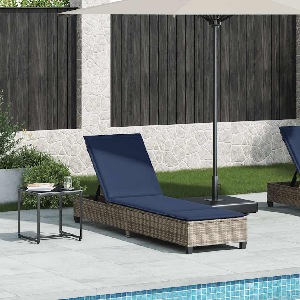 vidaXL Sonnenliege mit Auflagen Braun 55x200x25,5cm Poly Rattan