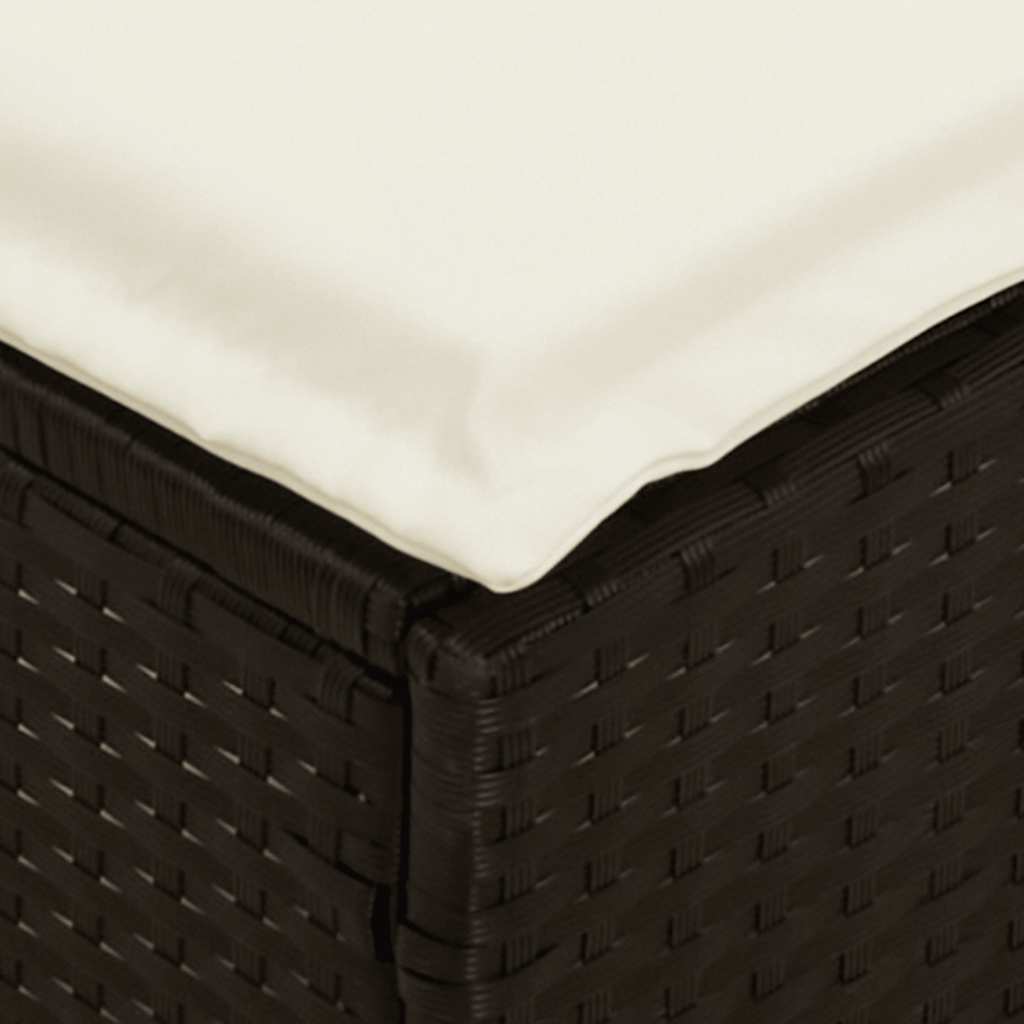 vidaXL 4-tlg. Garten-Essgruppe mit Kissen Schwarz Poly Rattan