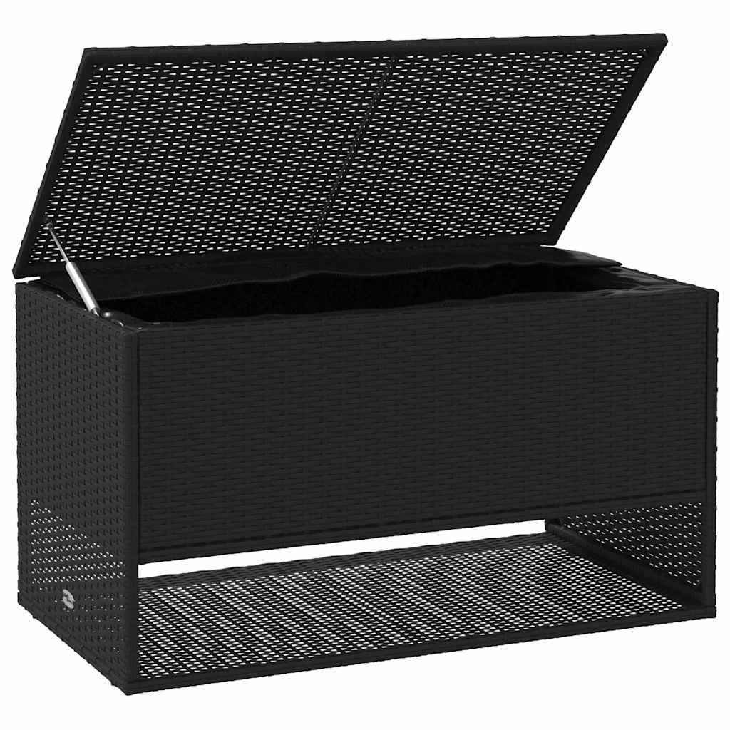 vidaXL Outdoor-Kissenbox Schwarz 100x55x55,5 cm Poly Rattan
