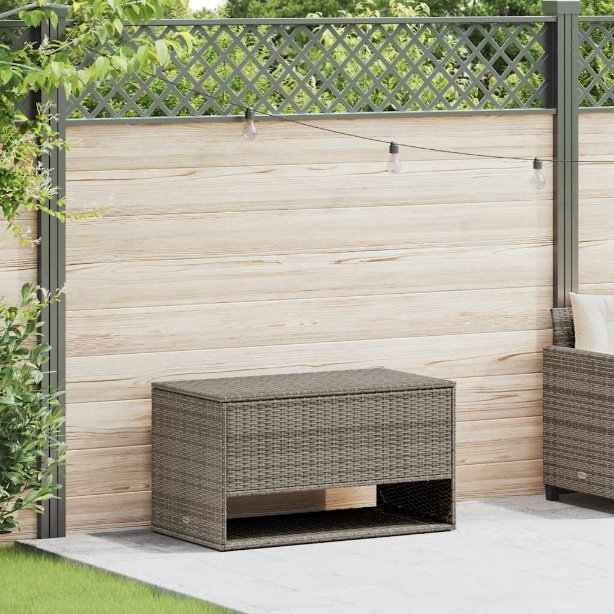 vidaXL Outdoor-Kissenbox Schwarz 100x55x55,5 cm Poly Rattan