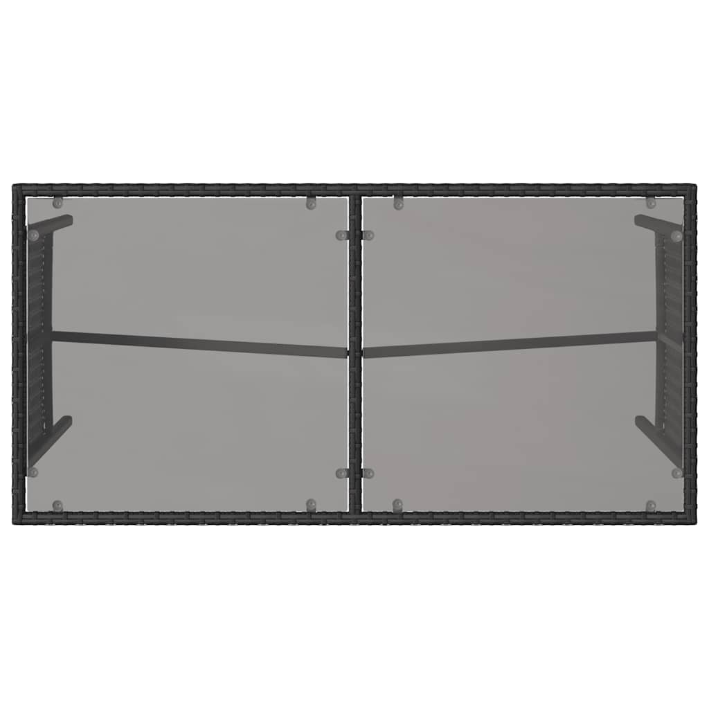 vidaXL 3-tlg. Garten-Essgruppe mit Kissen Schwarz Poly Rattan