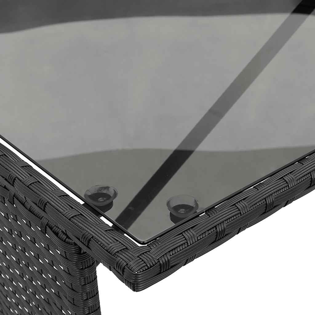 vidaXL 3-tlg. Garten-Essgruppe mit Kissen Schwarz Poly Rattan