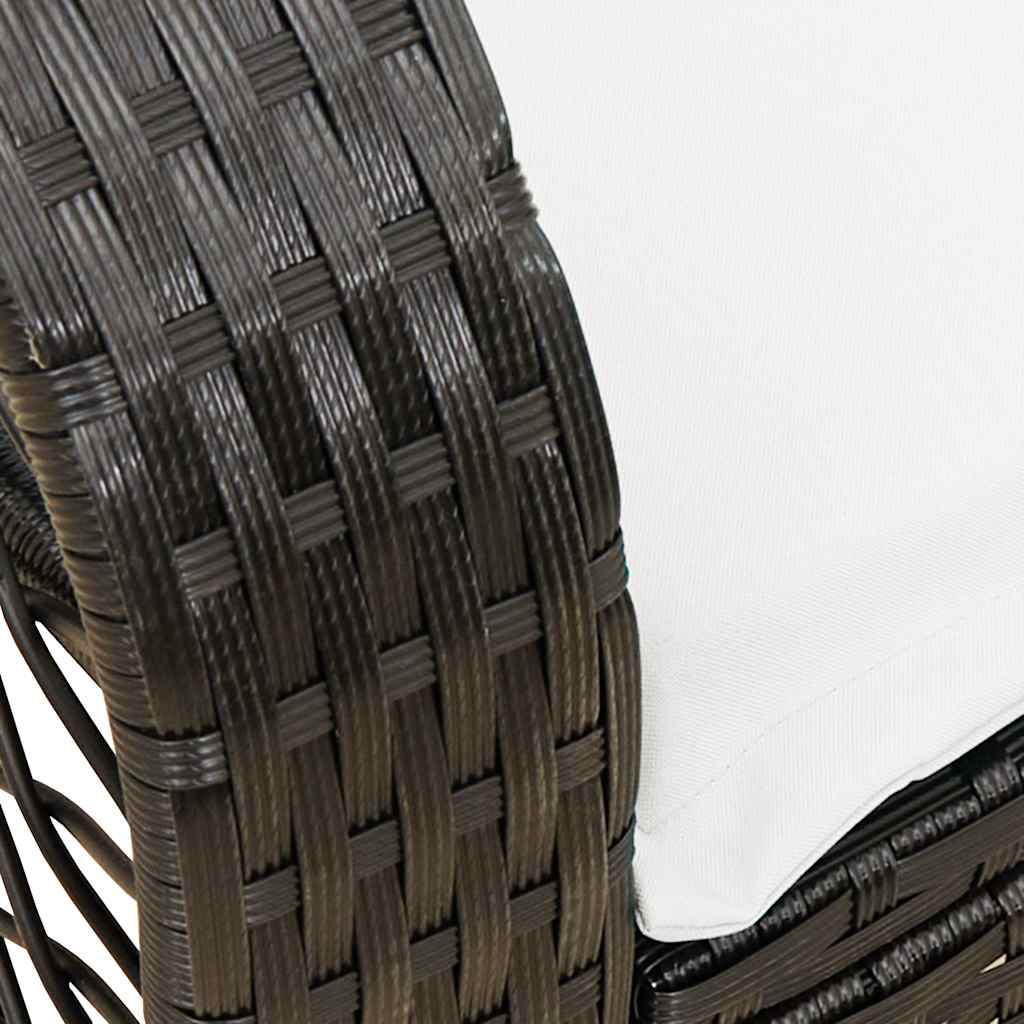 vidaXL Garten-Schaukelstuhl mit Kissen Schwarz Poly Rattan