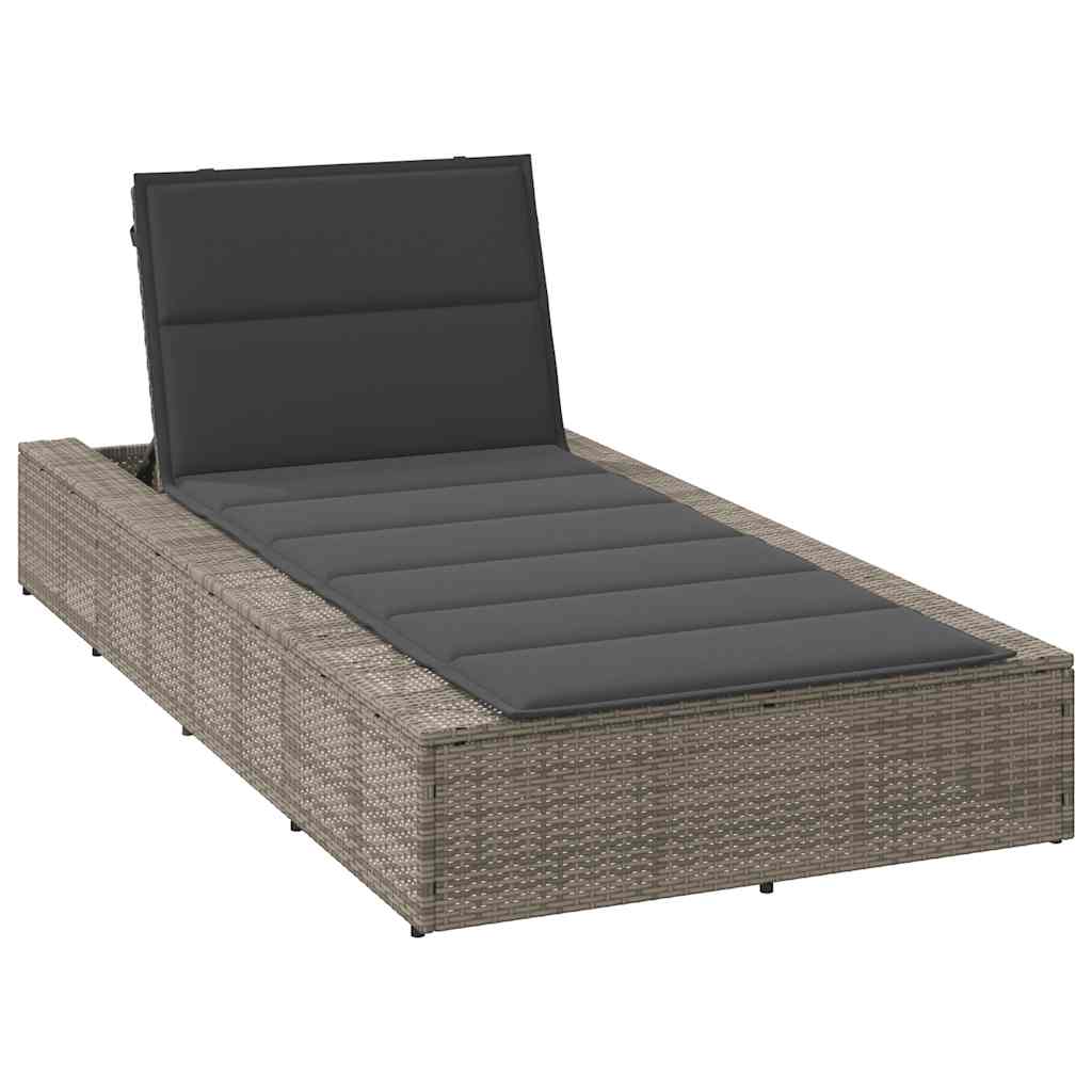 vidaXL Sonnenliege mit schwebender Auflage Schwarz Poly Rattan