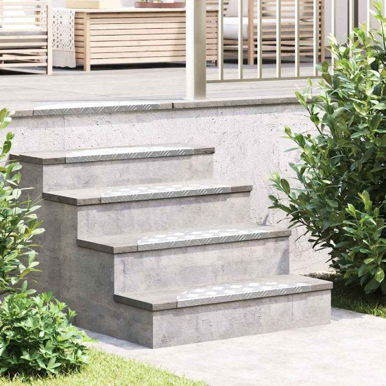 vidaXL Treppe Tritt Halbmond 5 pcs Silber 60 x 18 cm Aluminium