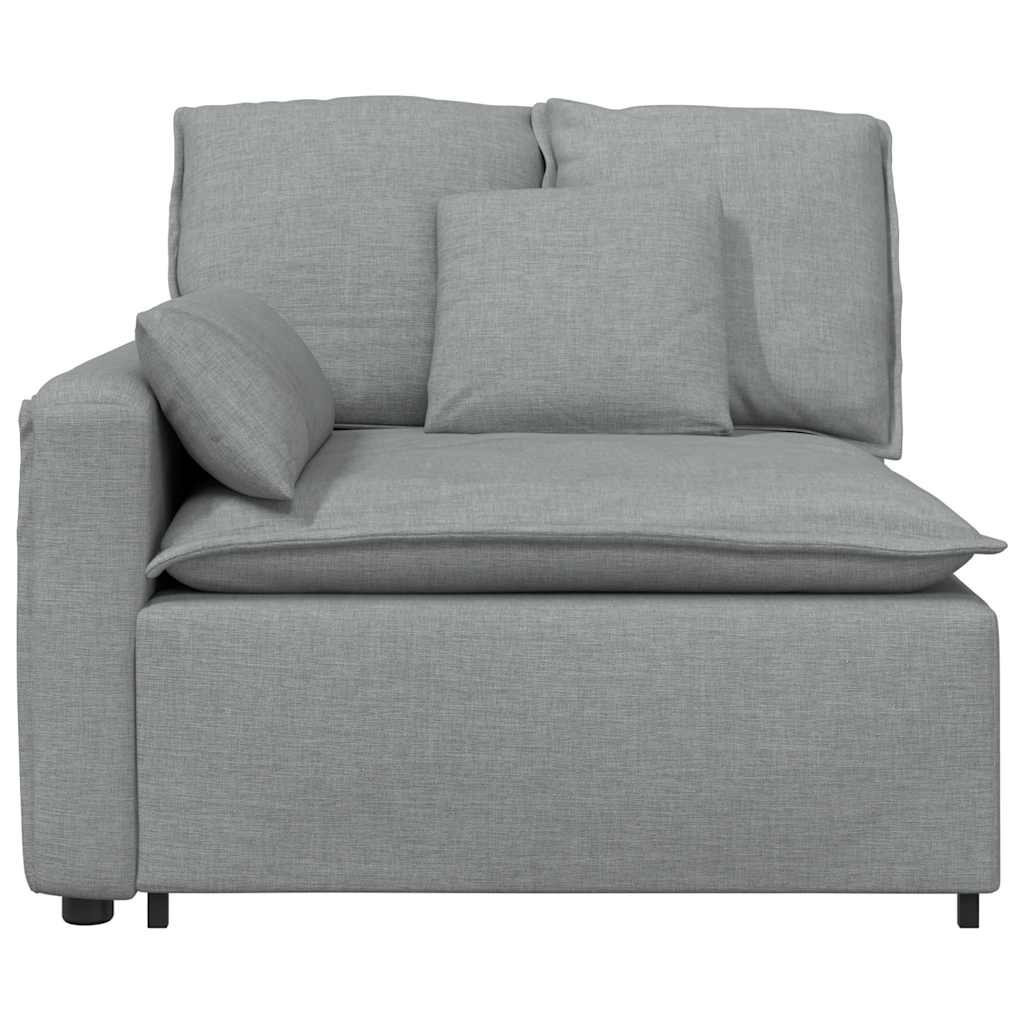 vidaXL Modulares Sofa Endmodul mit Armlehne Kissen Hellgrau 100 cm
