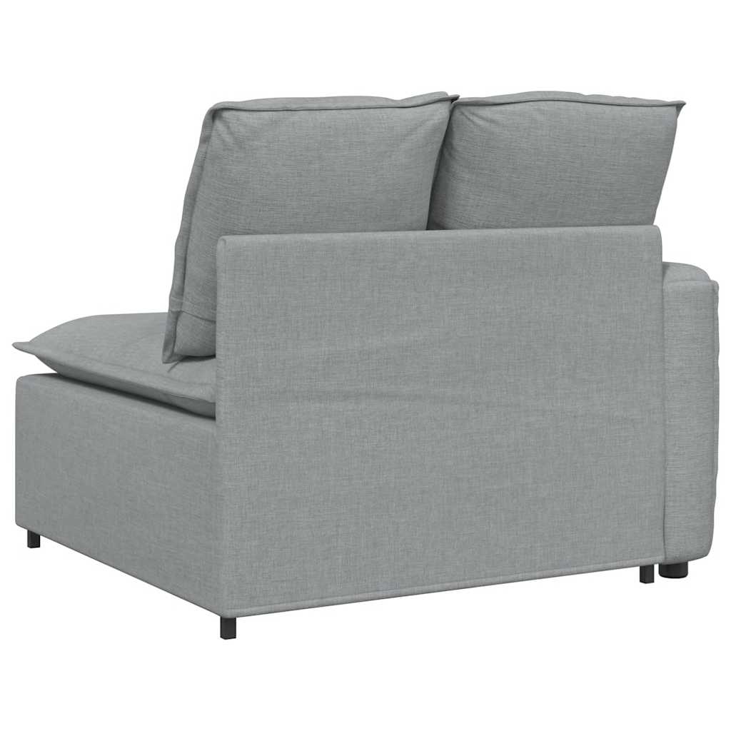 vidaXL Modulares Sofa Endmodul mit Armlehne Kissen Hellgrau 100 cm