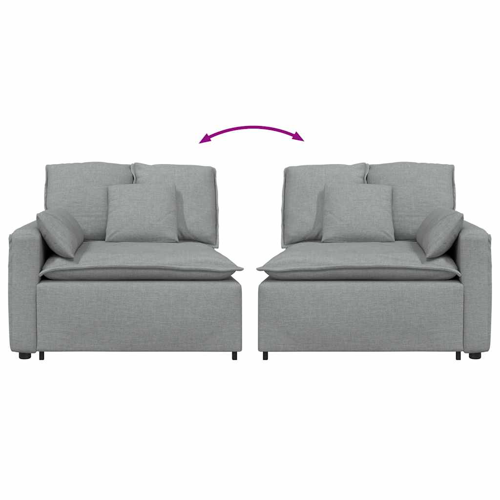 vidaXL Modulares Sofa Endmodul mit Armlehne Kissen Hellgrau 100 cm