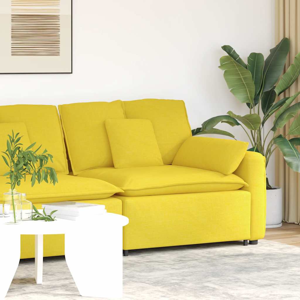 vidaXL Modulares Sofa Endmodul mit Armlehne Kissen Hellgrau 100 cm