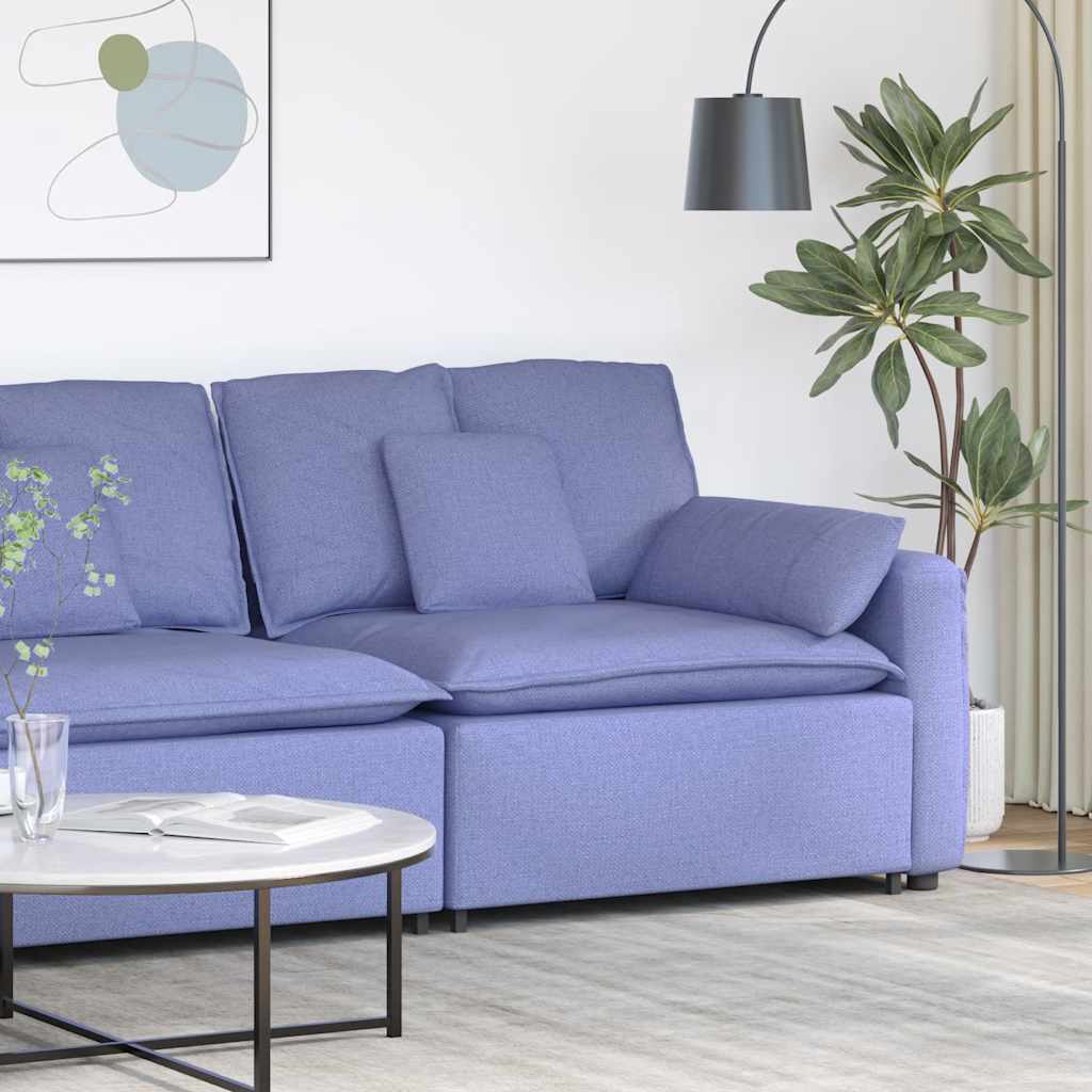 vidaXL Modulares Sofa Endmodul mit Armlehne Kissen Hellgrau 100 cm
