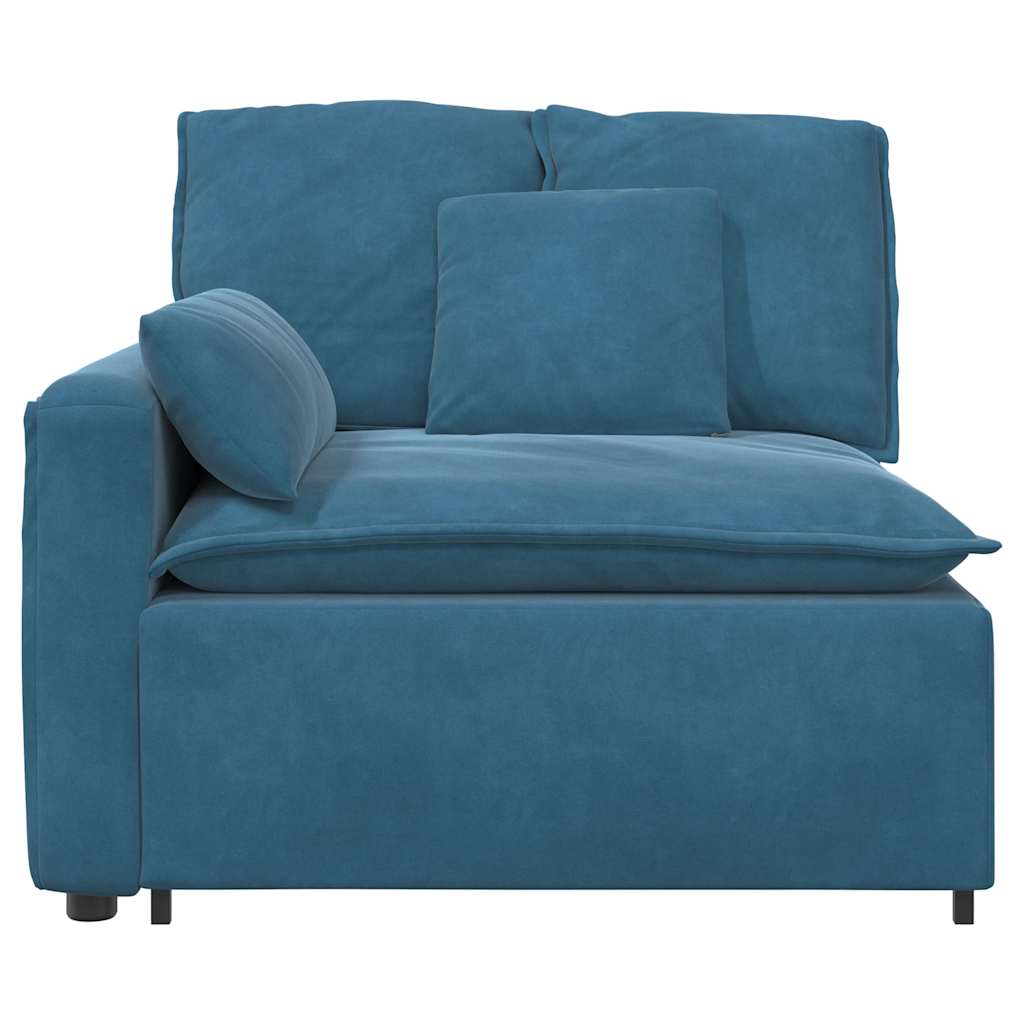 vidaXL Modulares Sofa Endmodul mit Armlehne Kissen Blau 100 cm