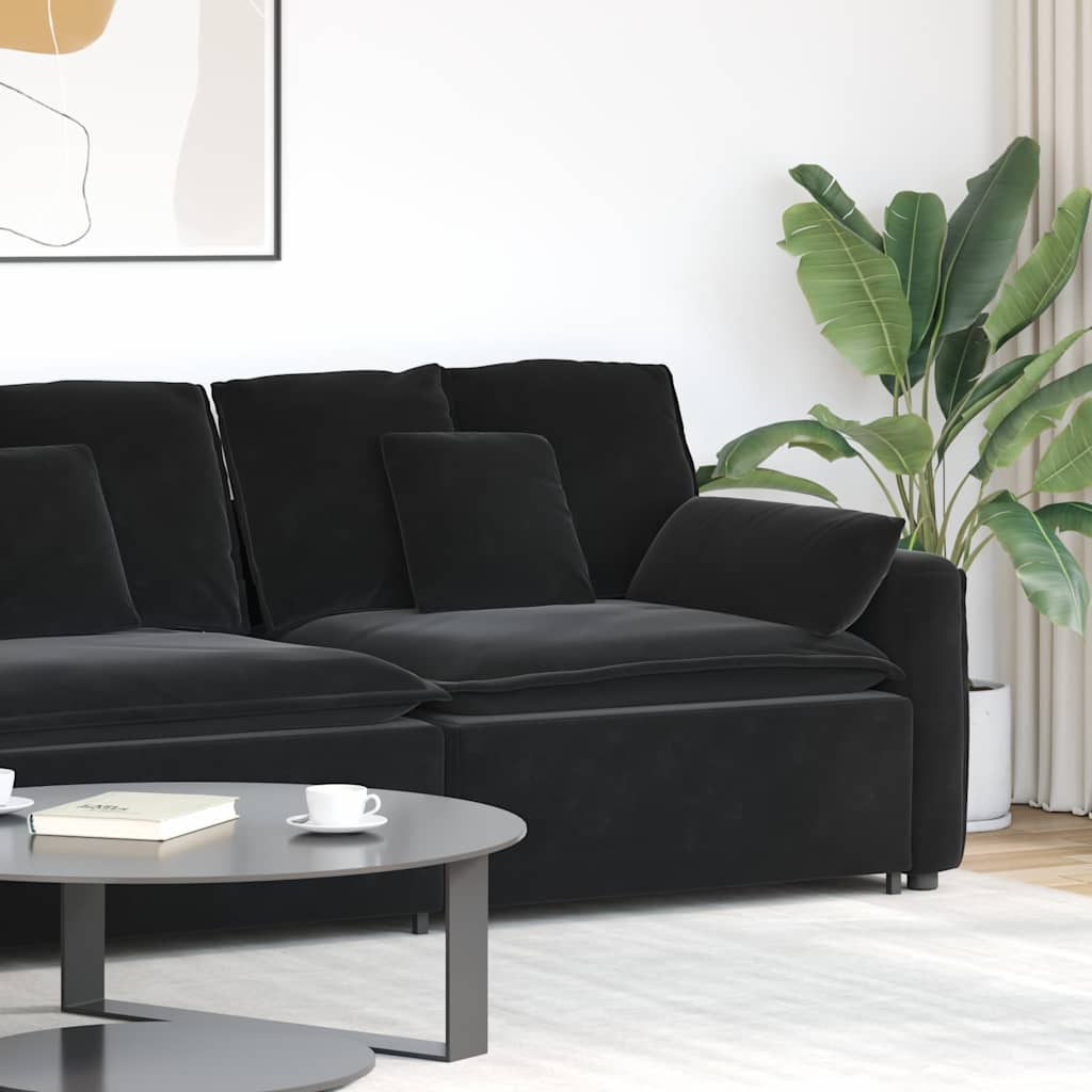 vidaXL Modulares Sofa Endmodul mit Armlehne Kissen Blau 100 cm