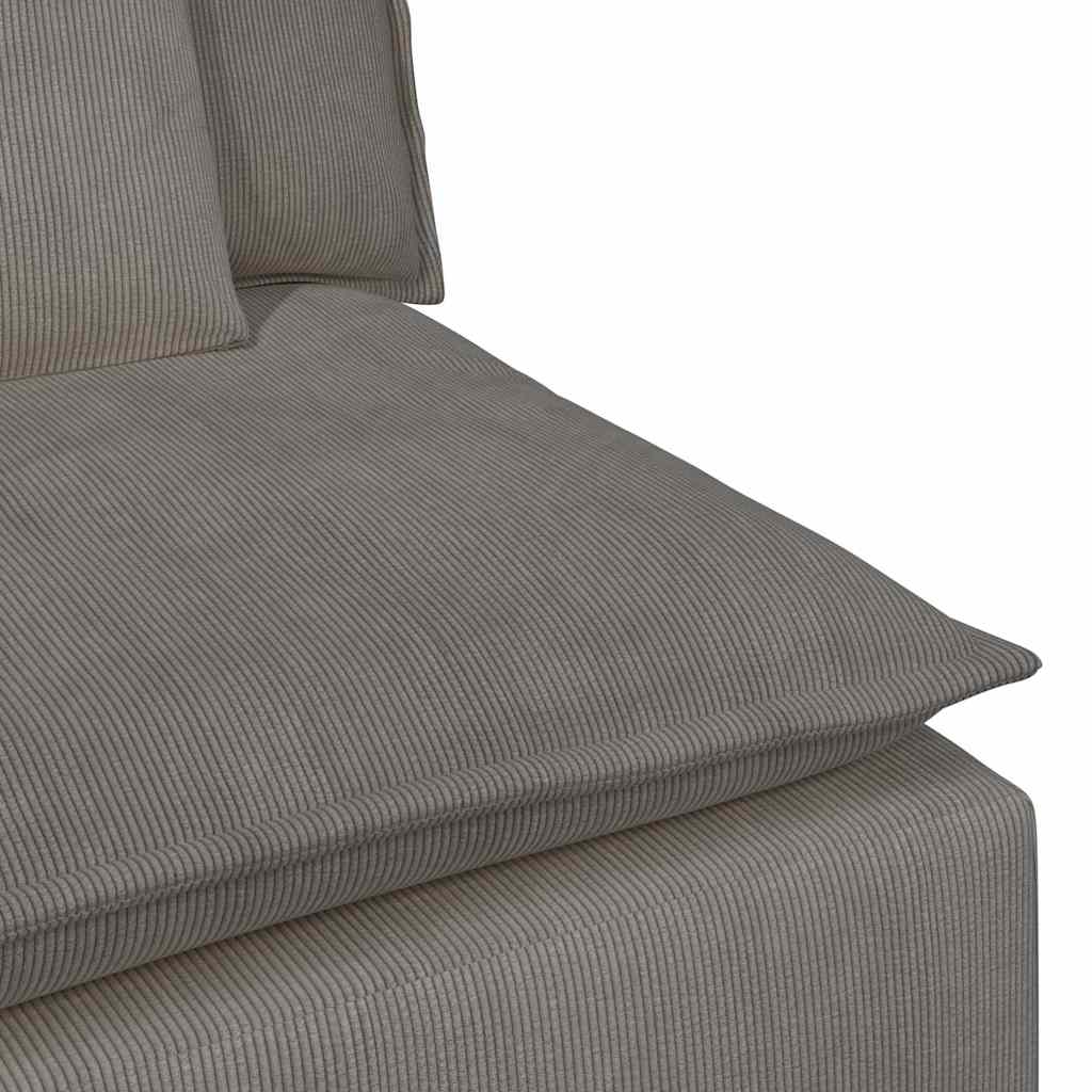 vidaXL Modulares Sofa Endmodul mit Armlehne Kissen Hellgrau 100 cm