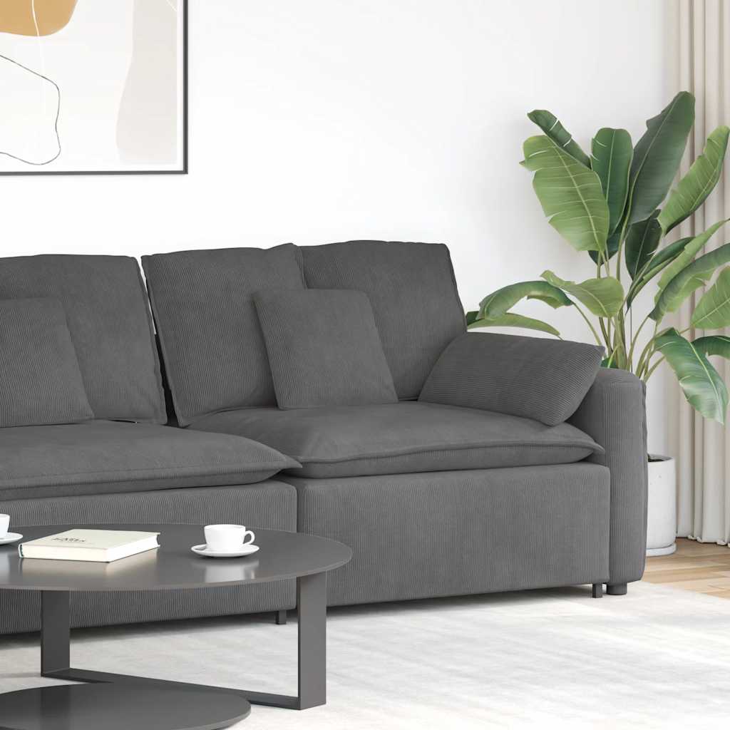 vidaXL Modulares Sofa Endmodul mit Armlehne Kissen Hellgrau 100 cm
