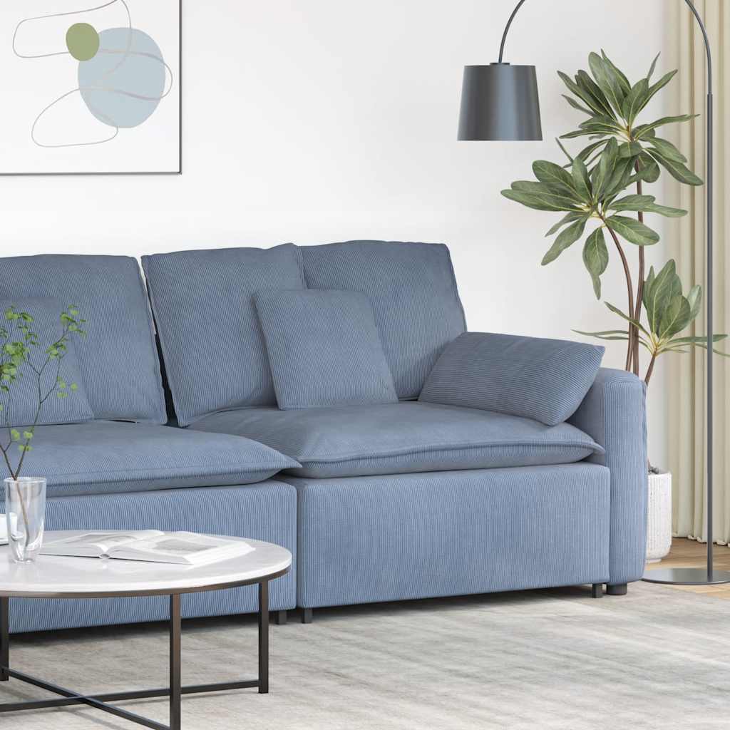 vidaXL Modulares Sofa Endmodul mit Armlehne Kissen Hellgrau 100 cm