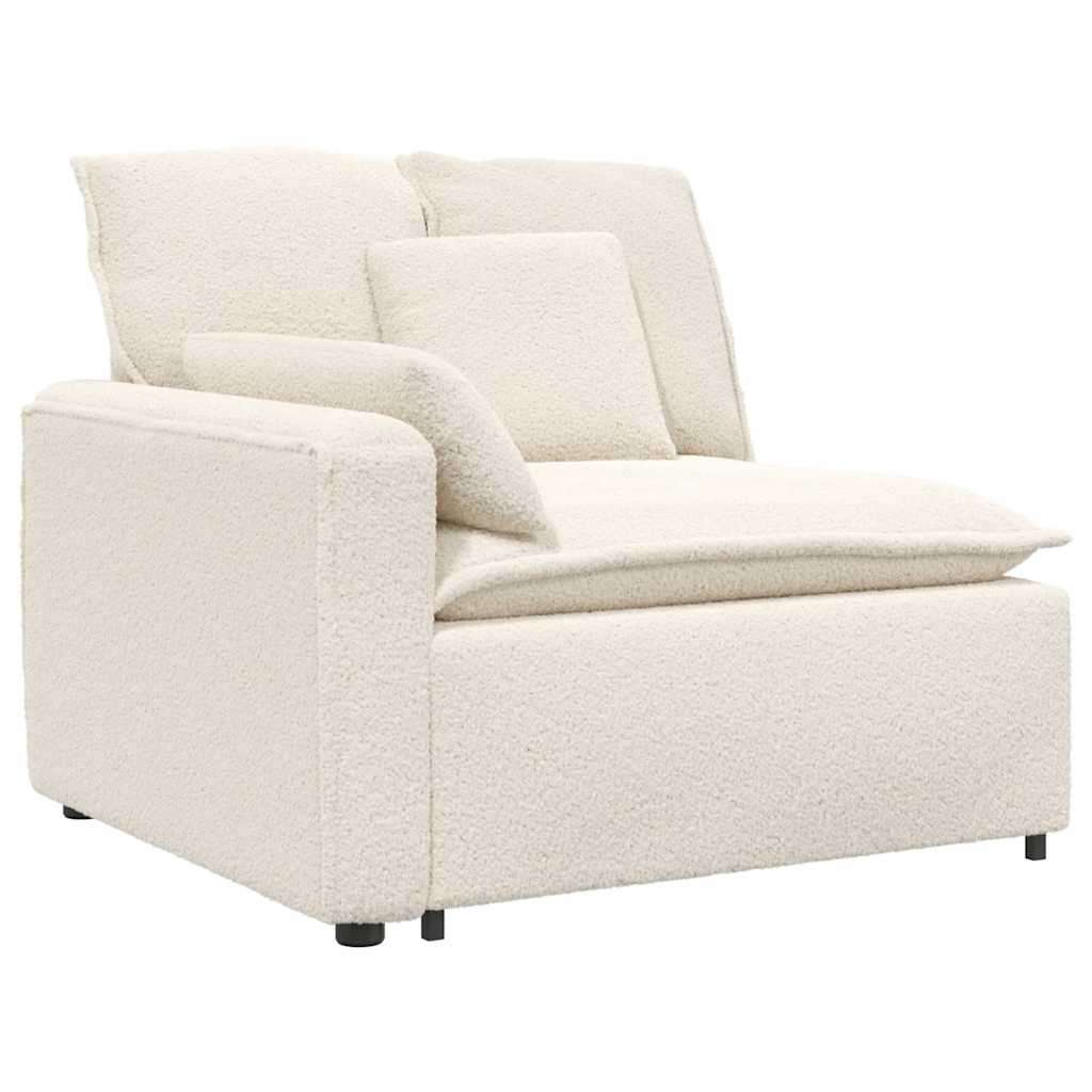 vidaXL Modulares Sofa Endmodul mit Armlehne Kissen Creme 100 cm