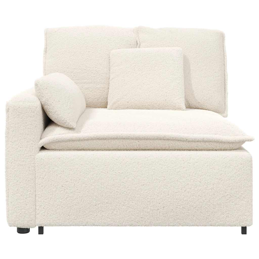 vidaXL Modulares Sofa Endmodul mit Armlehne Kissen Creme 100 cm