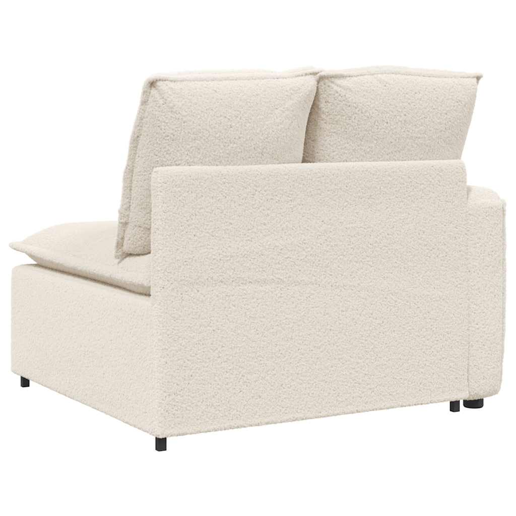 vidaXL Modulares Sofa Endmodul mit Armlehne Kissen Creme 100 cm