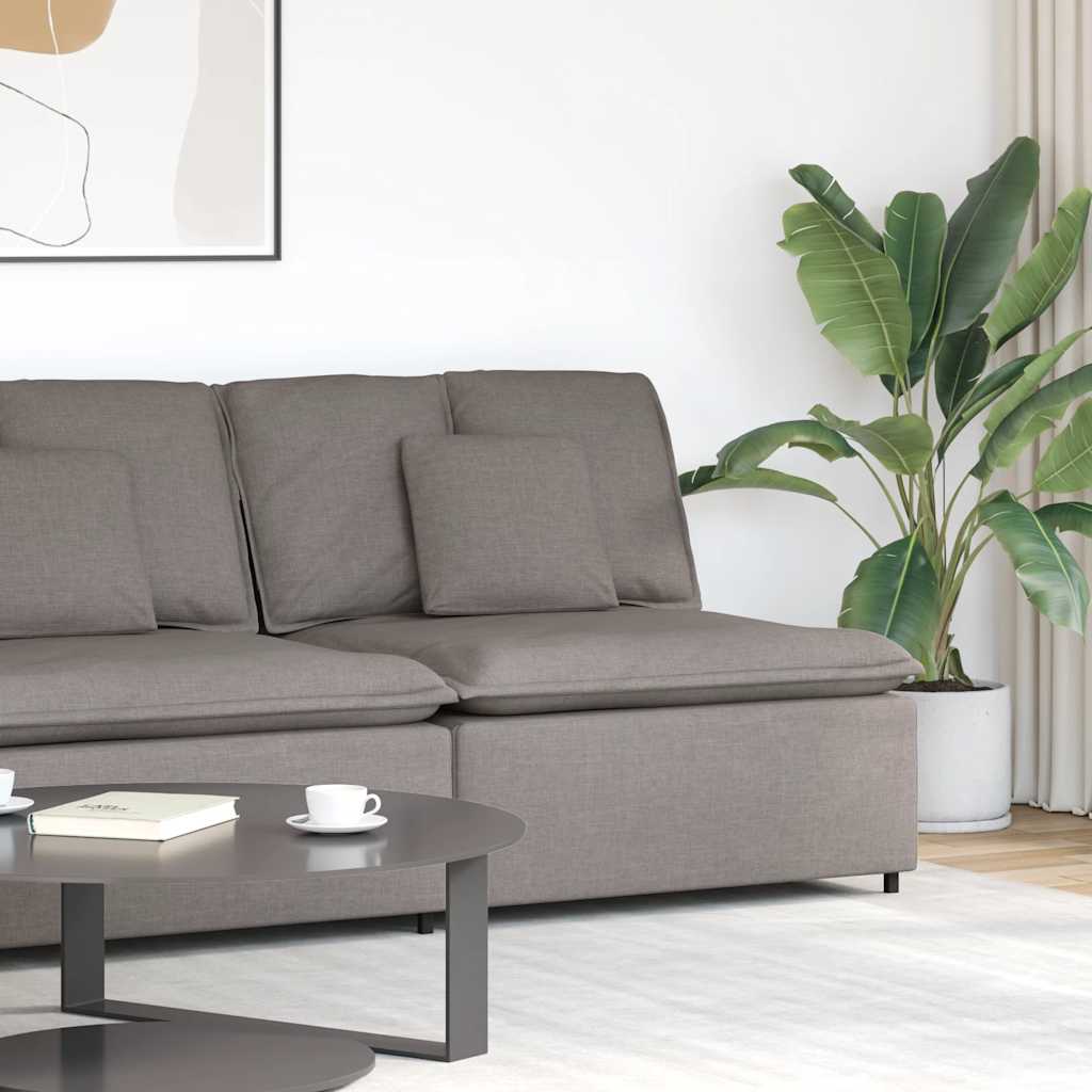 vidaXL Modulares Sofa Endmodul mit Armlehne Kissen Hellgrau 100 cm