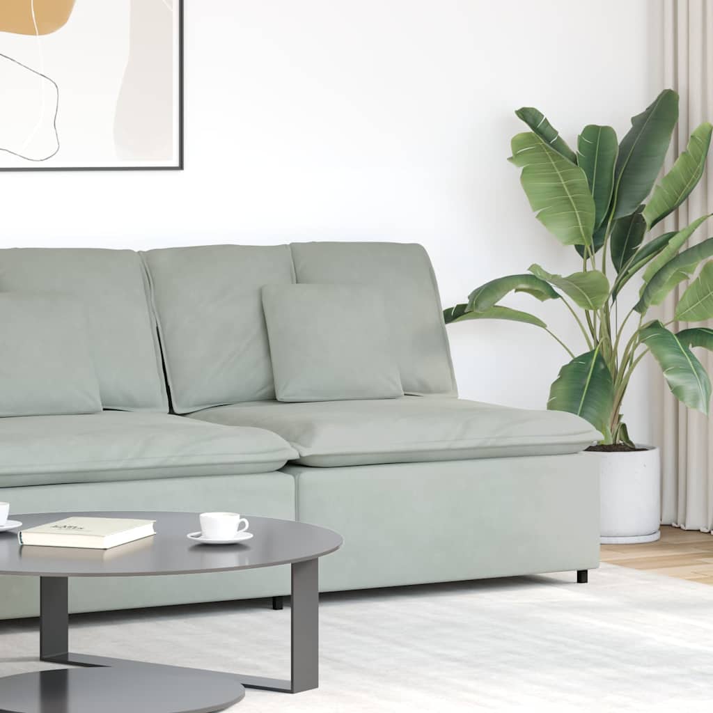 vidaXL Modulares Sofa Endmodul mit Armlehne Kissen Blau 100 cm