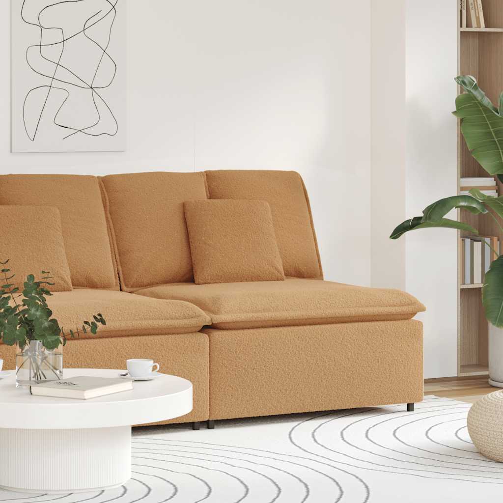 vidaXL Modulares Sofa Endmodul mit Armlehne Kissen Creme 100 cm