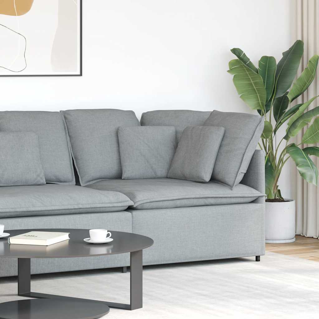 vidaXL Modulares Sofa Endmodul mit Armlehne Kissen Hellgrau 100 cm