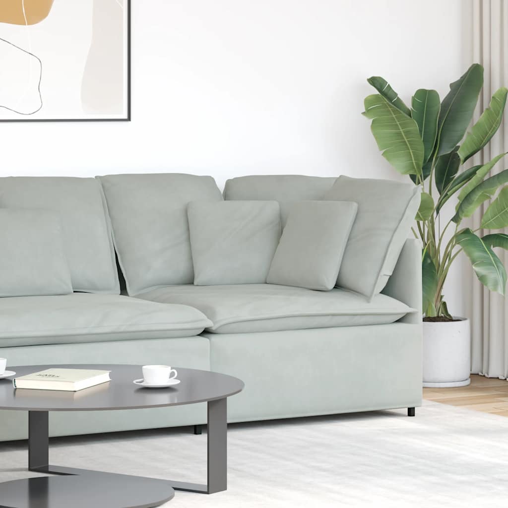vidaXL Modulares Sofa Endmodul mit Armlehne Kissen Blau 100 cm