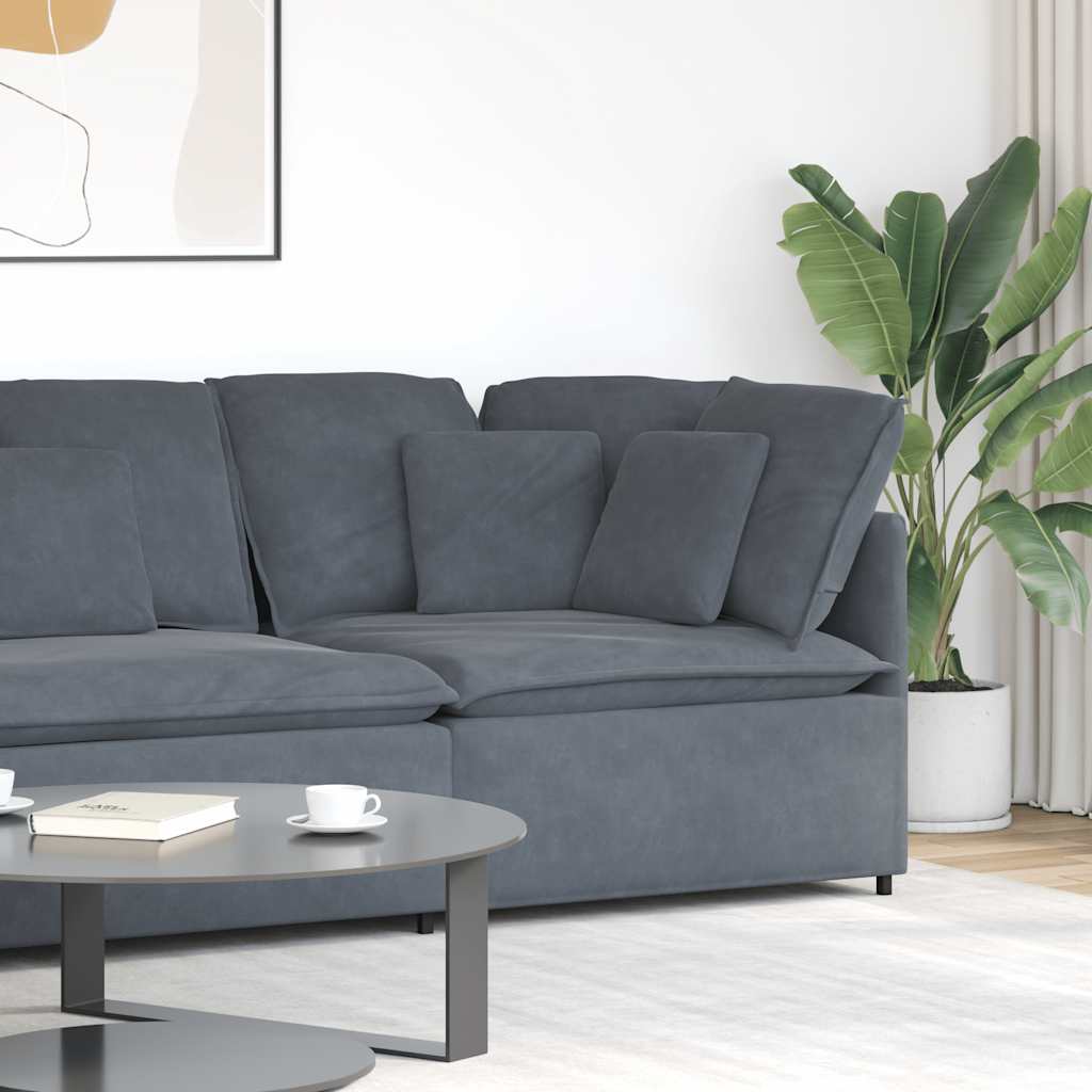 vidaXL Modulares Sofa Endmodul mit Armlehne Kissen Blau 100 cm