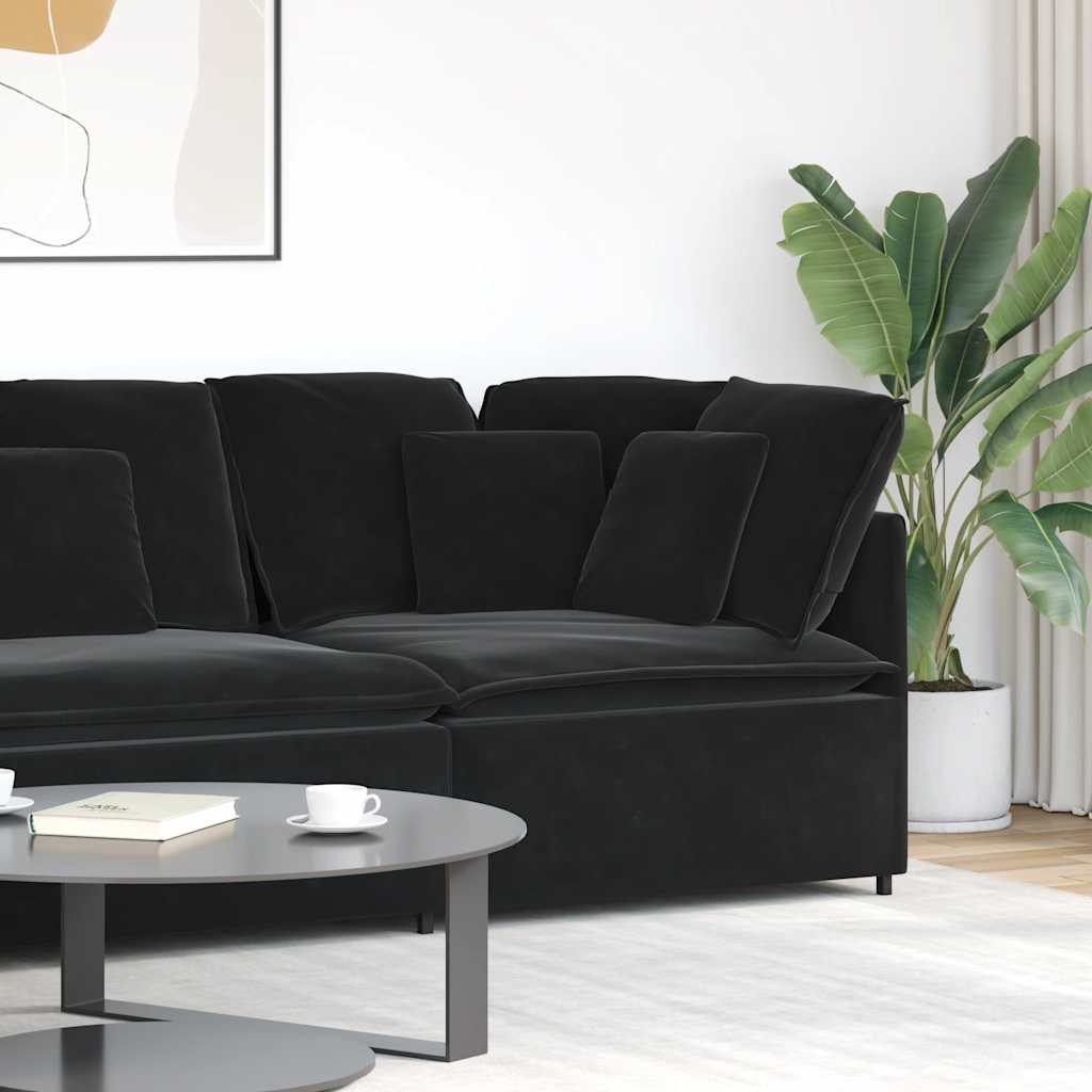 vidaXL Modulares Sofa Endmodul mit Armlehne Kissen Blau 100 cm