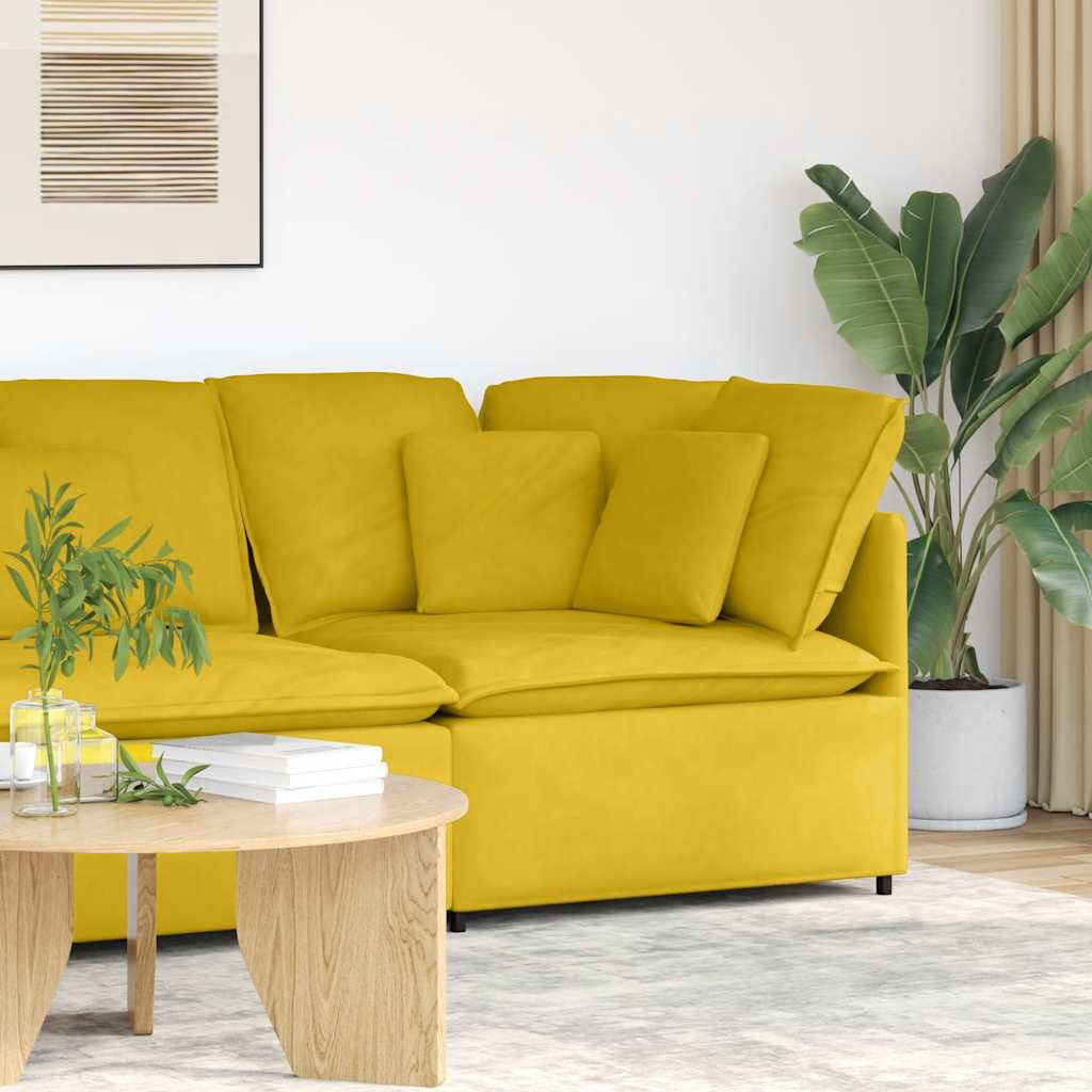 vidaXL Modulares Sofa Endmodul mit Armlehne Kissen Blau 100 cm