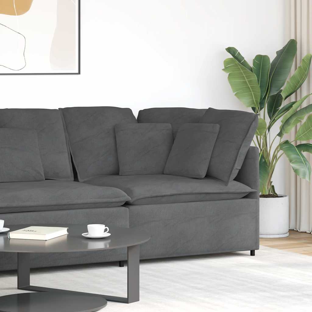vidaXL Modulares Sofa Endmodul mit Armlehne Kissen Hellgrau 100 cm