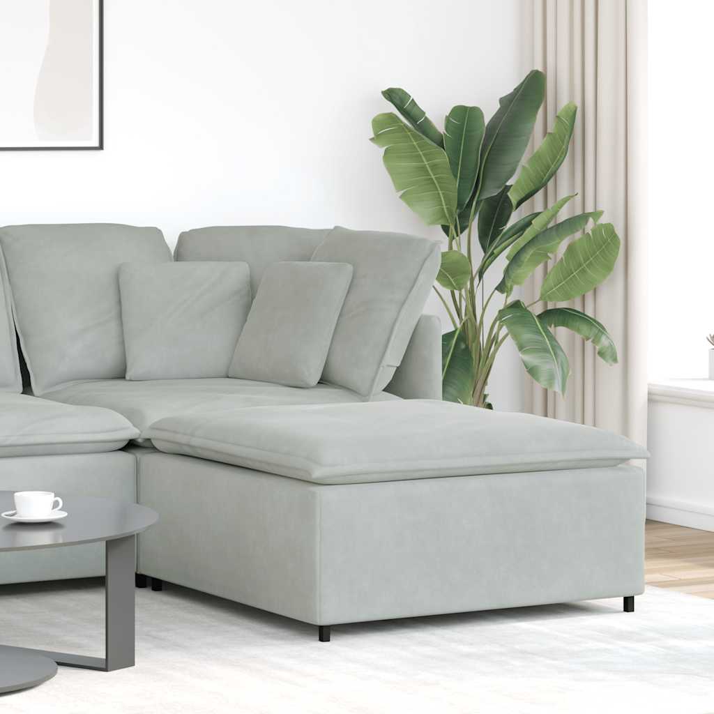 vidaXL Modulares Sofa Endmodul mit Armlehne Kissen Blau 100 cm