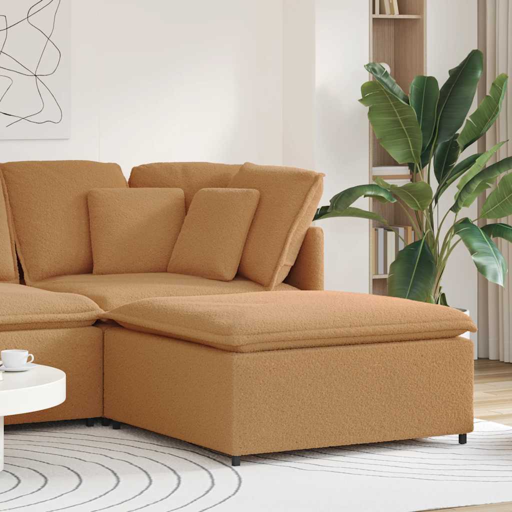 vidaXL Modulares Sofa Endmodul mit Armlehne Kissen Creme 100 cm