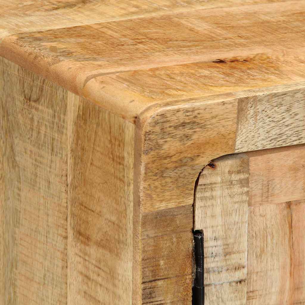 vidaXL Nachttisch 40x32x46 cm Raues Massivholz Mango