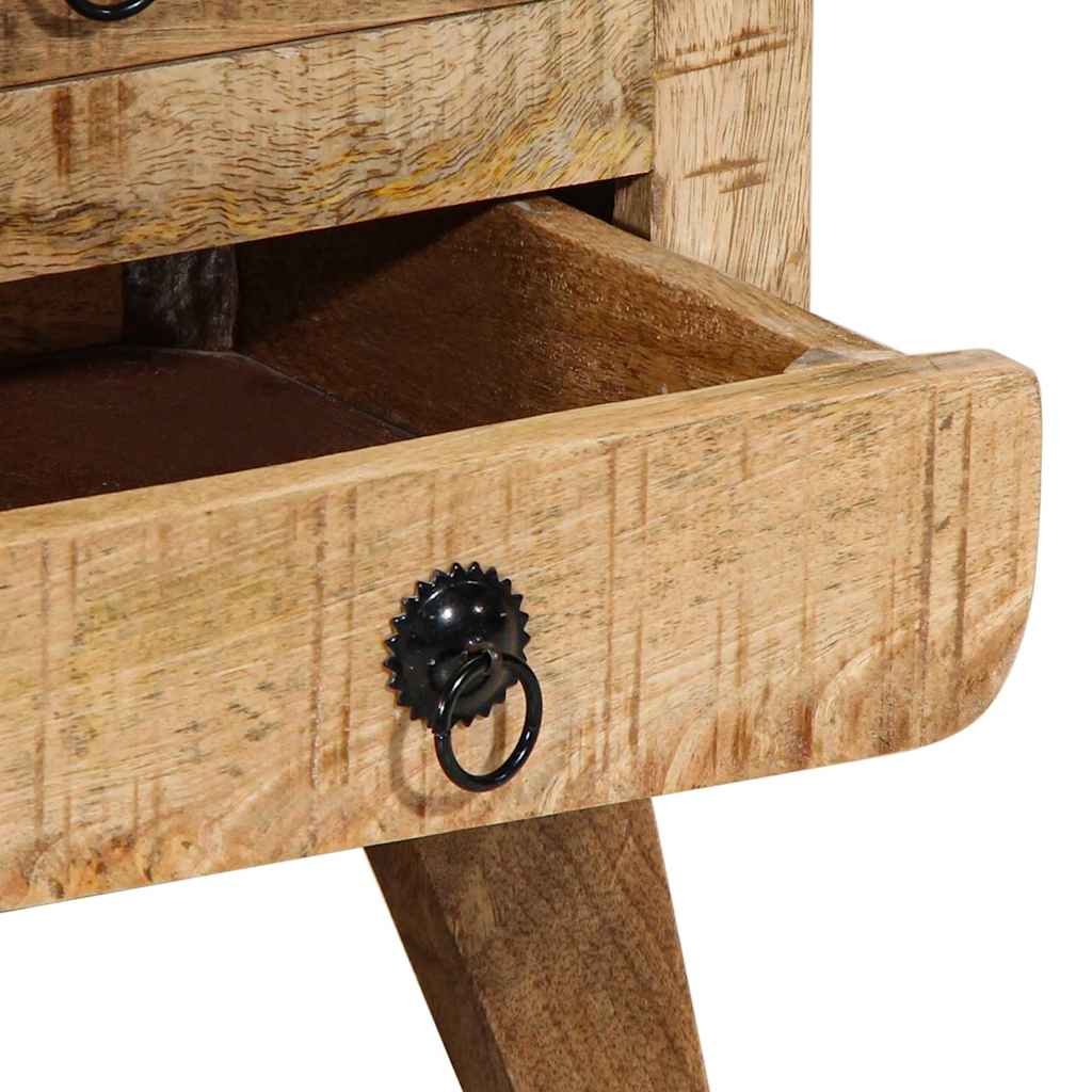 vidaXL Nachttisch 37x32x50 cm Raues Massivholz Mango