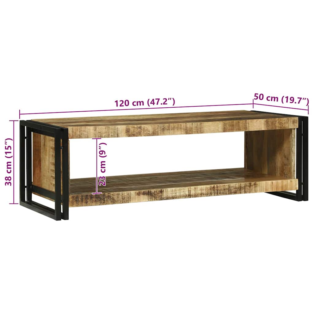 vidaXL Couchtisch Braun 120 x 50 x 38 cm Massivholz Mango