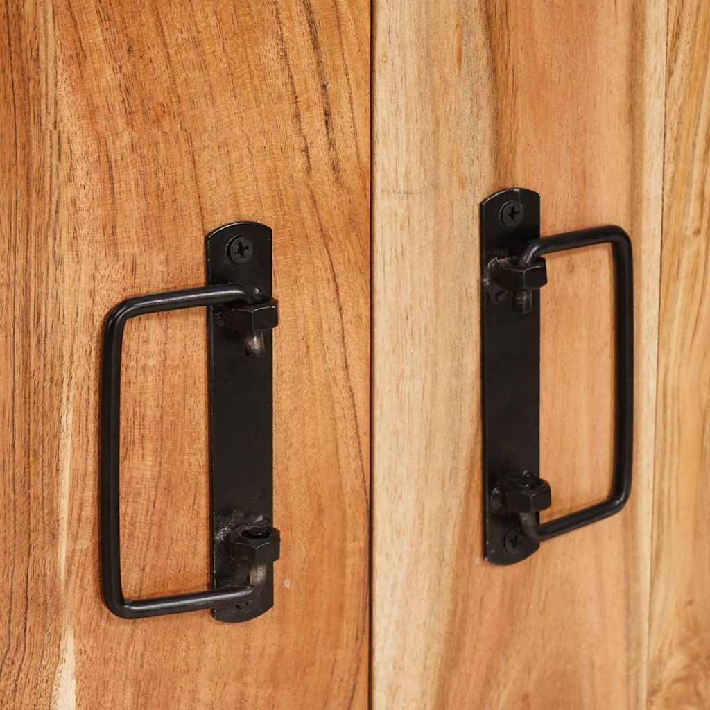 vidaXL Sideboard mit Türen Braun Solid Acacia Wood and Metal