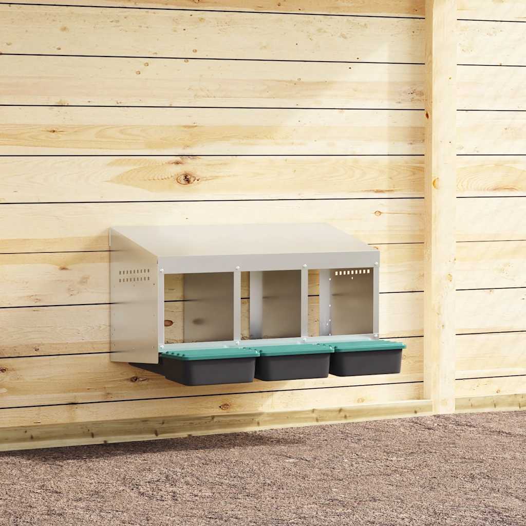vidaXL Hühner-Nistkasten 1 Fach Wandmontage Verzinkter Stahl