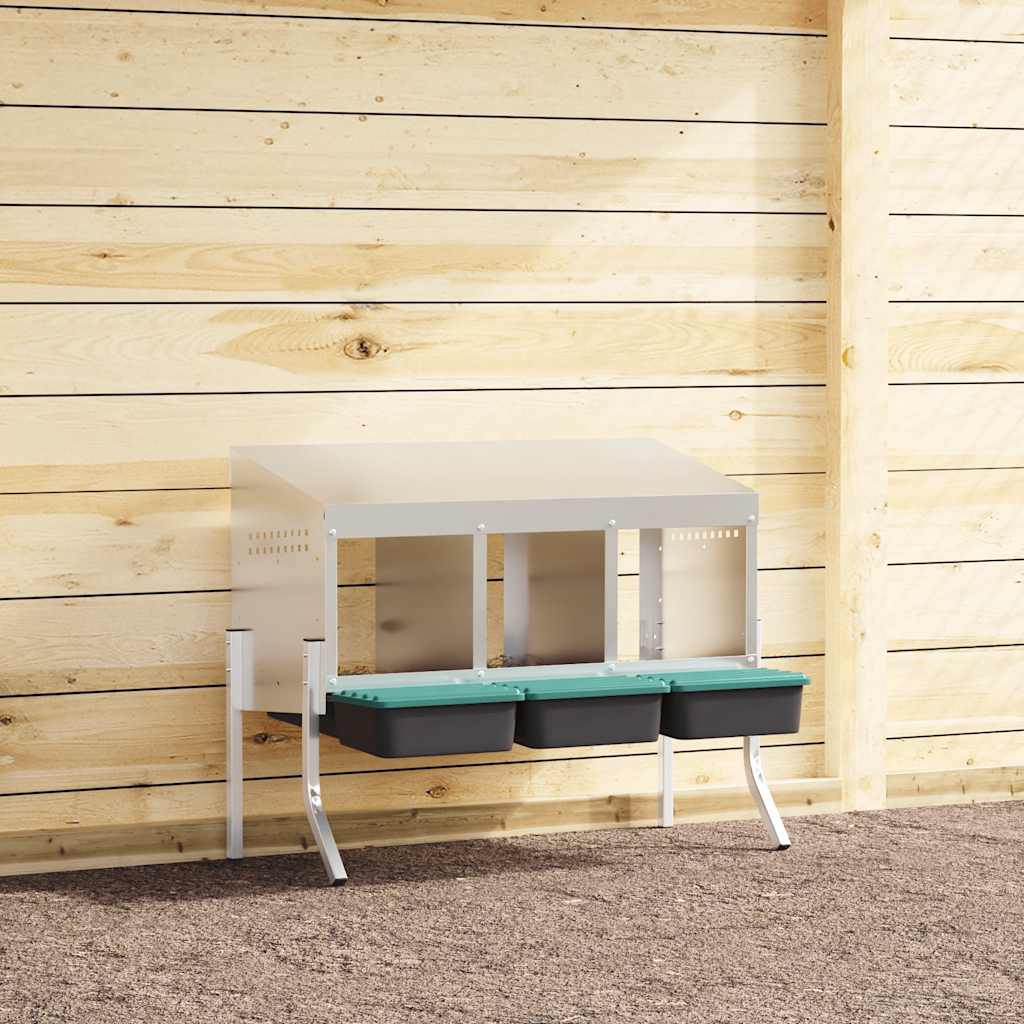 vidaXL Hühner-Nistkasten 1 Abteil mit Beinen Verzinkter Stahl