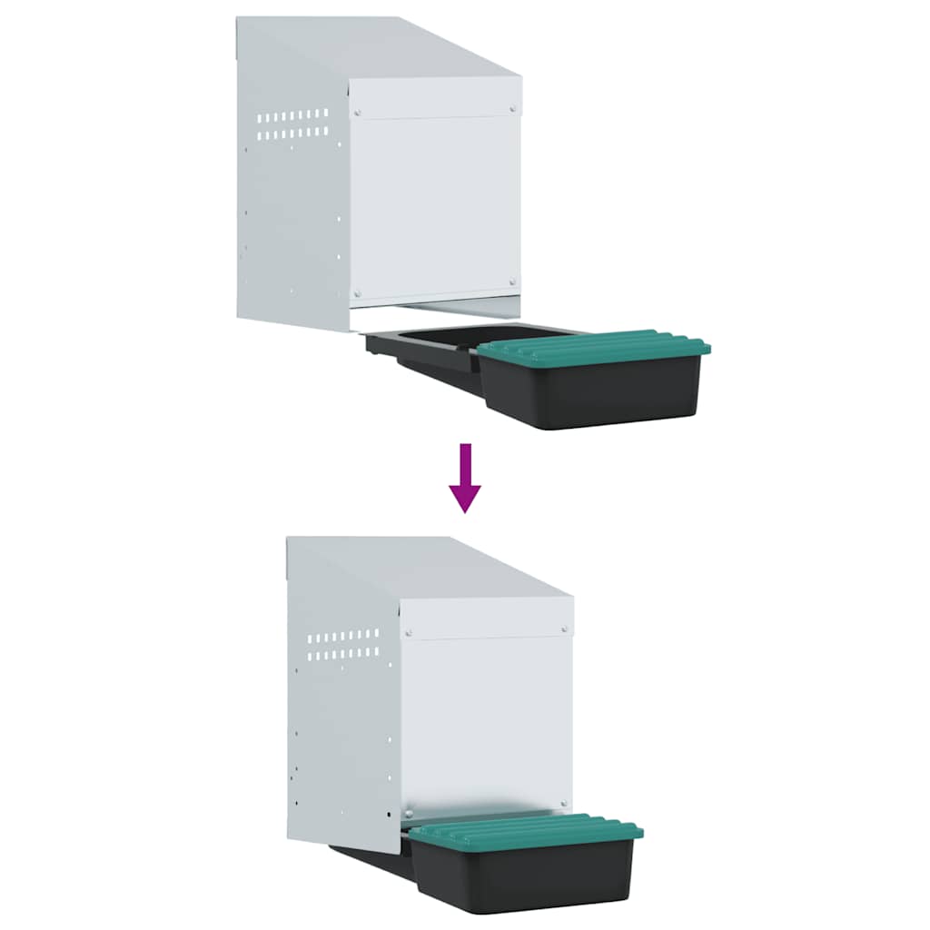 vidaXL Hühner-Nistkasten 1 Fach Wandmontage Verzinkter Stahl