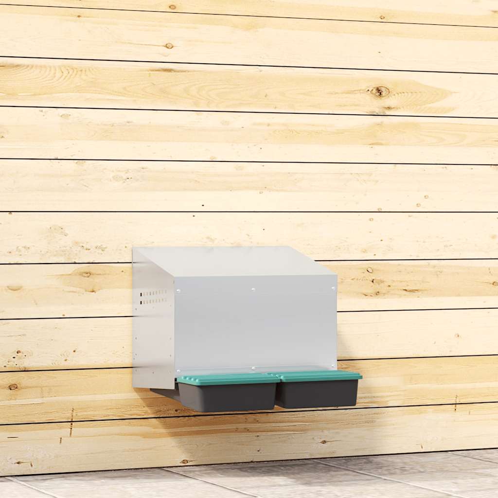 vidaXL Hühner-Nistkasten 1 Fach Wandmontage Verzinkter Stahl