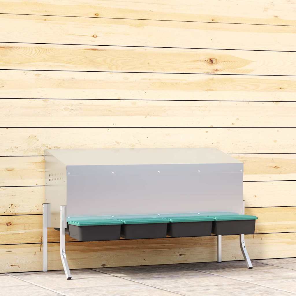 vidaXL Hühner-Nistkasten 1 Abteil mit Beinen Verzinkter Stahl