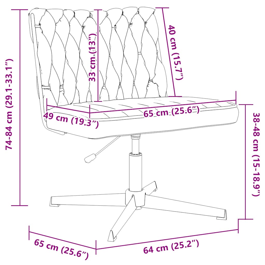 vidaXL Bürodrehstuhl Cremefarben Gelockter wollähnlicher Stoff