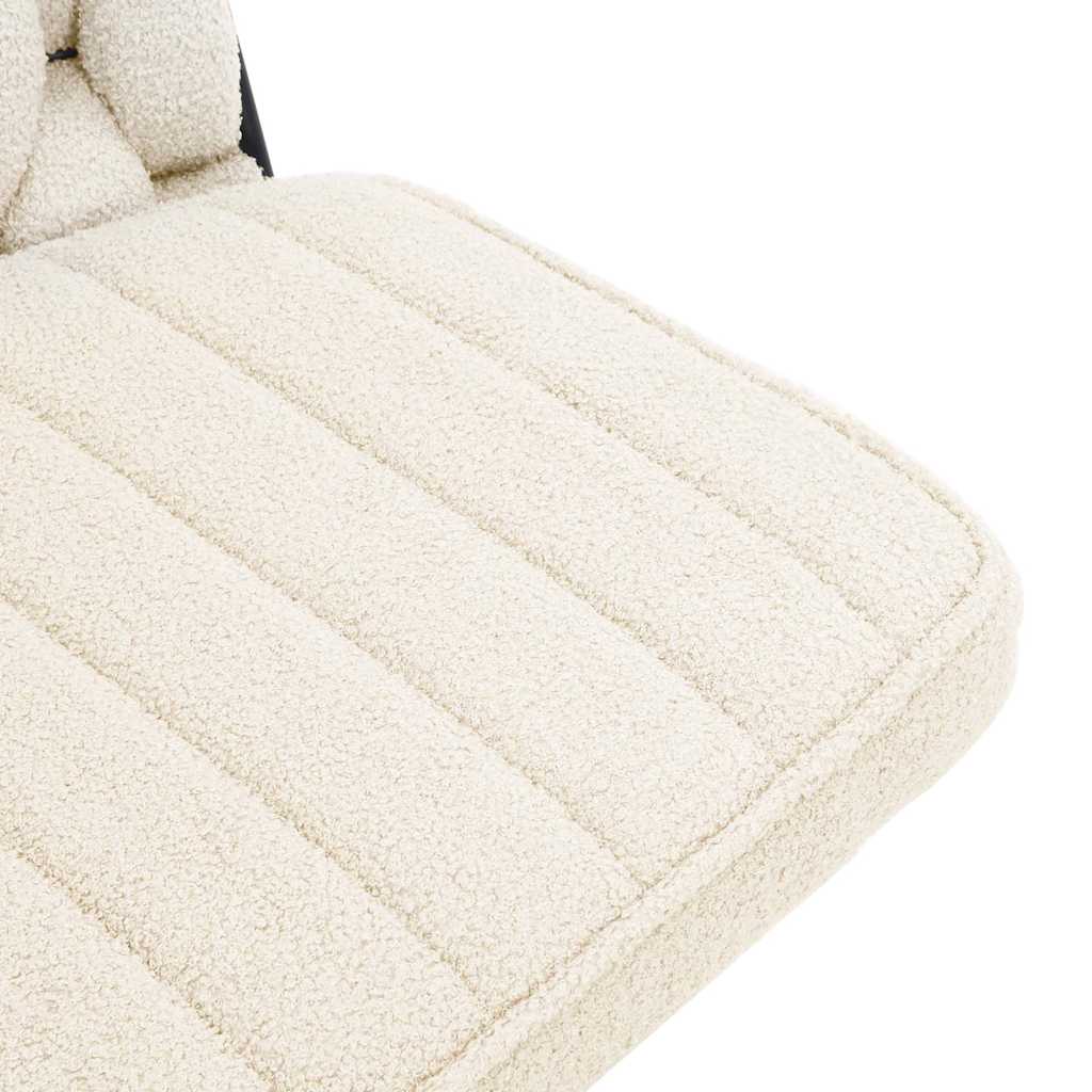 vidaXL Bürodrehstuhl Cremefarben Gelockter wollähnlicher Stoff