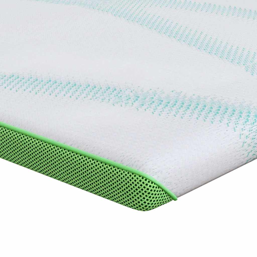 vidaXL Matratzenauflage Weiß und Grün 70 x 200 cm Jacquard Stoff