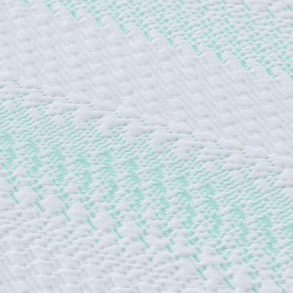 vidaXL Matratzenauflage Weiß und Grün 70 x 200 cm Jacquard Stoff