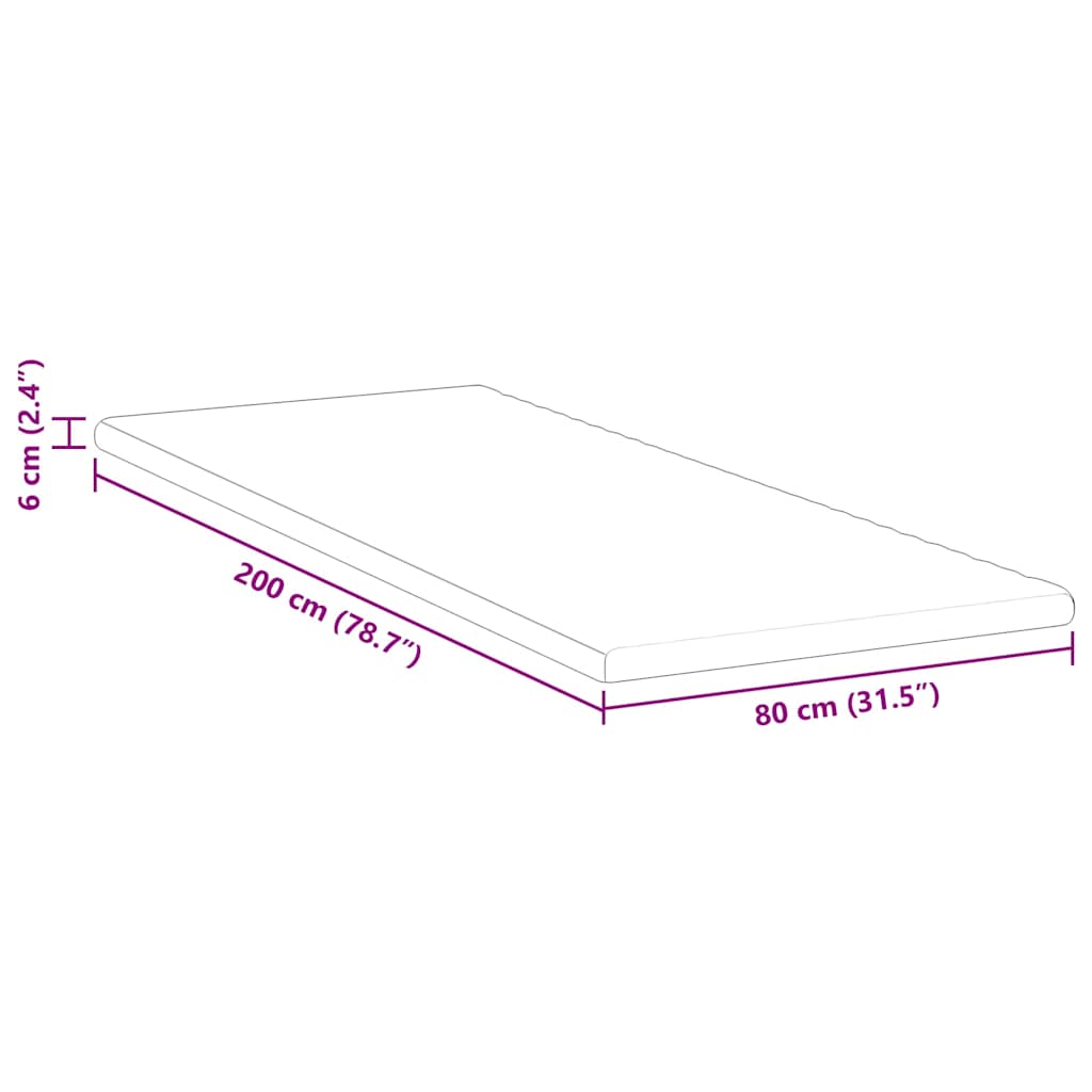vidaXL Matratzenauflage Weiß 80 x 200 cm Jacquard Stoff