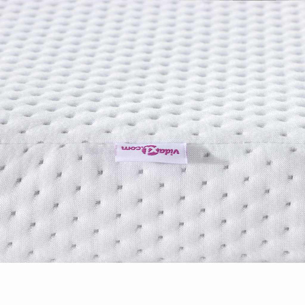 vidaXL Matratzenauflage Weiß 80 x 200 cm Jacquard Stoff